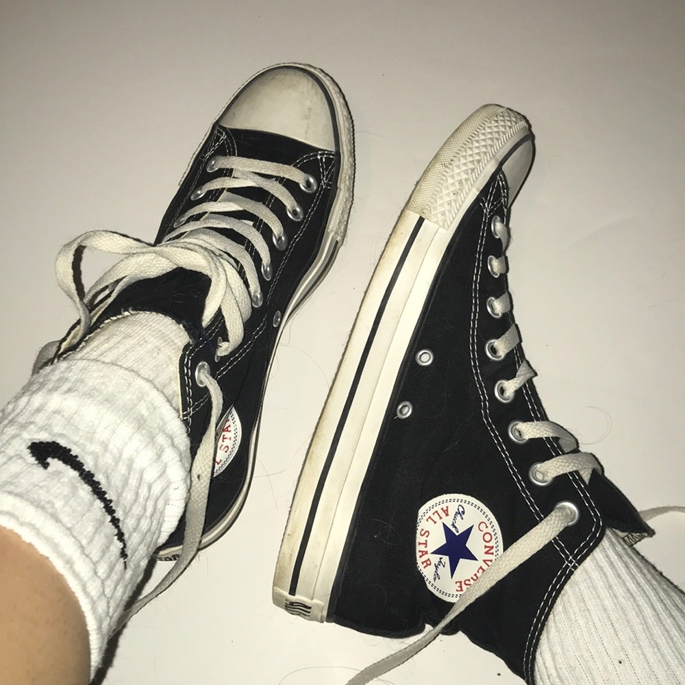 Black high top converse